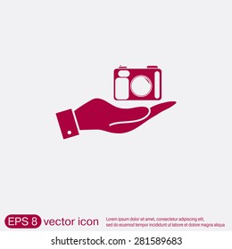 hand holding a photo camera