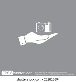 hand holding a photo camera