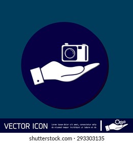 hand holding a photo camera