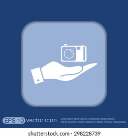 hand holding a photo camera