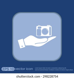 hand holding a photo camera