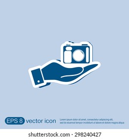 hand holding a photo camera