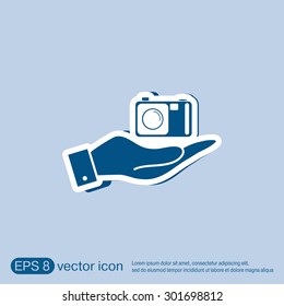 hand holding a photo camera