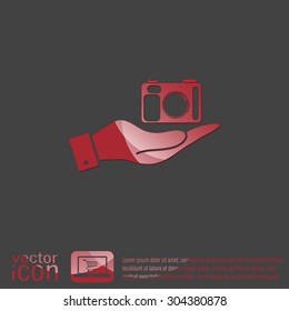 hand holding a photo camera