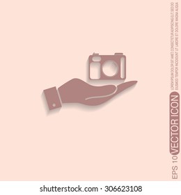 hand holding a photo camera