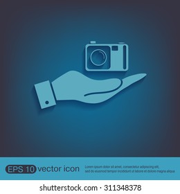 hand holding a photo camera