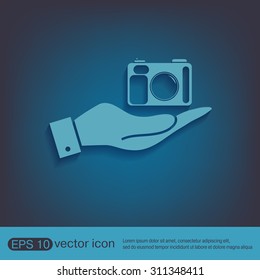 hand holding a photo camera