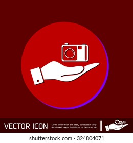 hand holding a photo camera