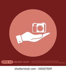 hand holding a photo camera