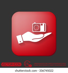 hand holding a photo camera