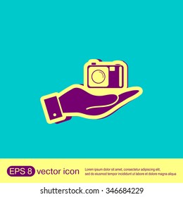 hand holding a photo camera