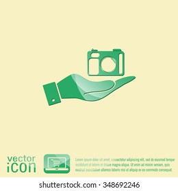 hand holding a photo camera