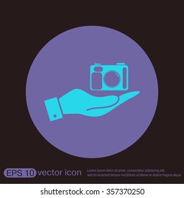 hand holding a photo camera