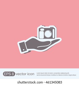 hand holding a photo camera