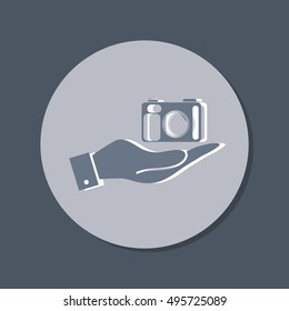 hand holding a photo camera