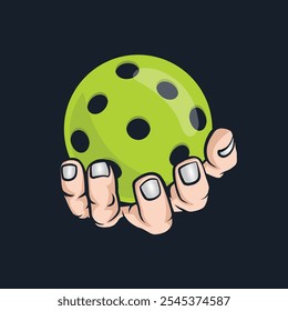 Hand, die Pickleball hält, Vektorgrafik