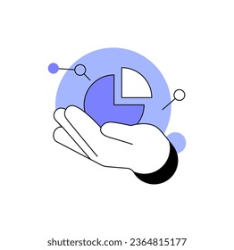 a hand holding a pie chart
