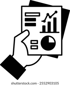 Uma mão segurando um pedaço de papel com um gráfico