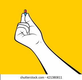 Hand Holding Pill