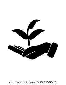 hand holding plant icon, vector best flat icon.