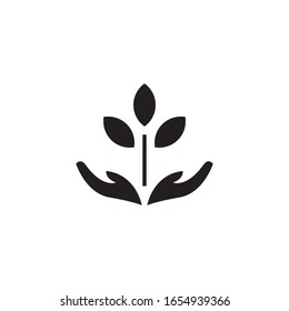 Hand Holding Plants Logo Template Vector Icon Design