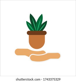 Mano sosteniendo plantas para el diseño de vectores del día mundial del medio ambiente