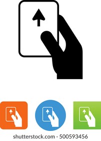 Hand holding a plastic card icon