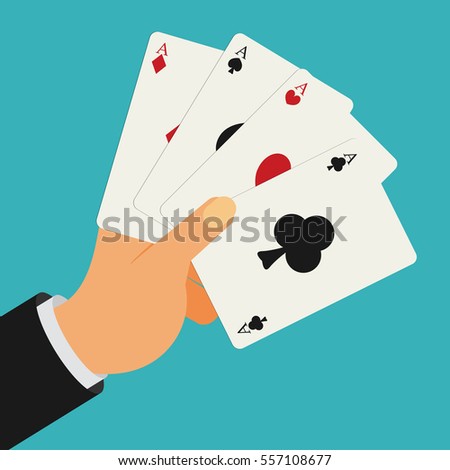 Hand holding playing cards