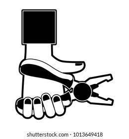Hand holding plier