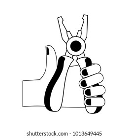 Hand holding plier