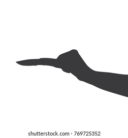 Hand holding a pocket knife, vector illustration design. Hands collection.