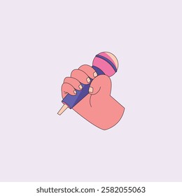 Hand Holding Podcast Microphone Illustration for design needs, Landing Pages, Animation, Apps, Presentations, Content Creator and other Promotions