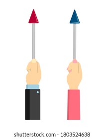 Conjunto de ilustraciones vectoriales de la barra apuntadora de mano