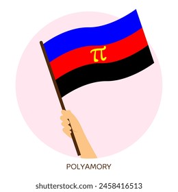 Hand halten Polyamory Pride Flagge