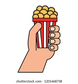 hand holding popcorn cinema movie