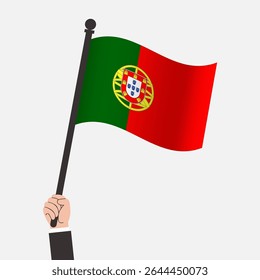 Hand Holding Portugal Waving Flag