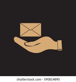 hand holding a postal envelope