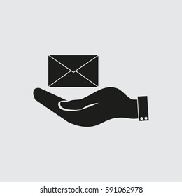 hand holding a postal envelope