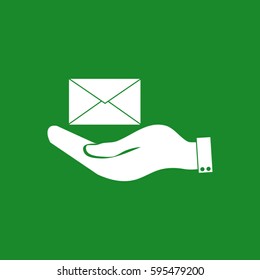 hand holding a postal envelope