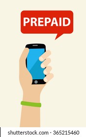 Hand holding a prepaid phone