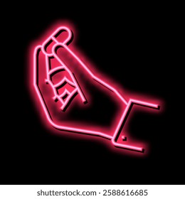 hand holding probiotics drug neon light sign vector. hand holding probiotics drug illustration