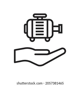 Hand holding pump icon design vector illustration