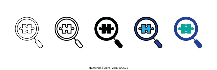 hand holding puzzle piece icon vector business problem solving with jigsaw part creative solution symbol illustration outline simple design, vector stock. illustration