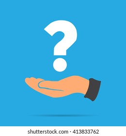 Hand holding question mark
