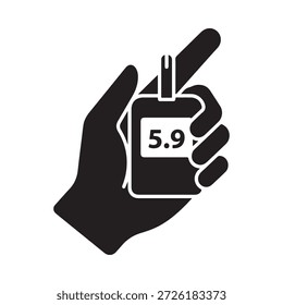 mão segurando um dispositivo de classificação com uma pontuação 5 9