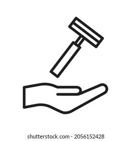 Hand holding razor icon design vector illustration