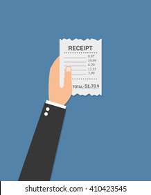 Hand holding receipt