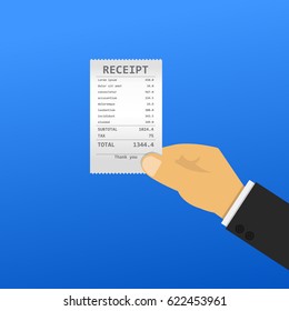Hand holding receipt