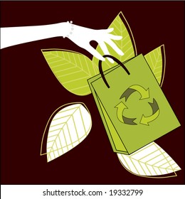 hand holding recycle shopping bag
