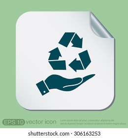 hand holding recycle symbol